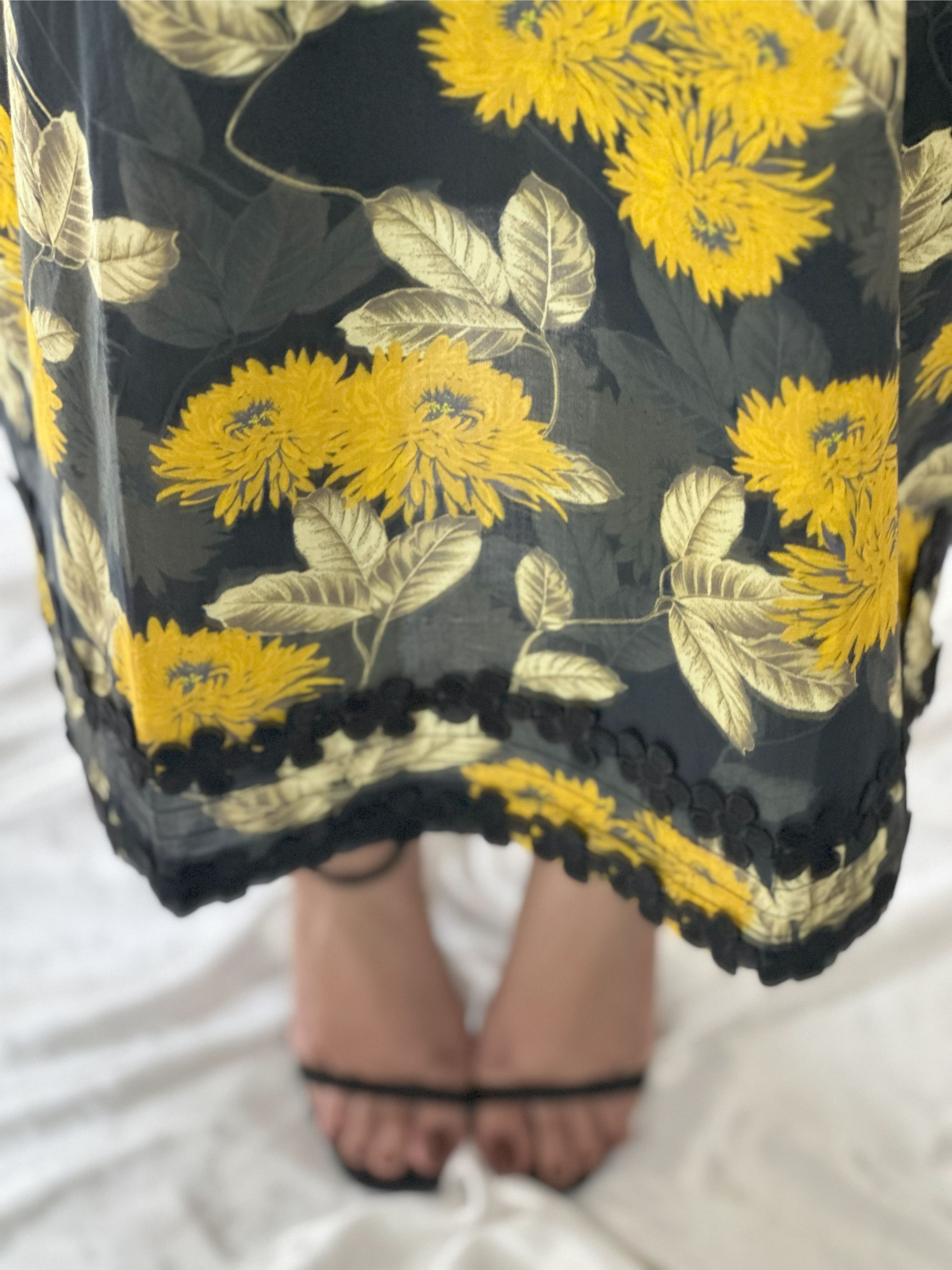 Black Floral 2PC Stitched Lawn Suit